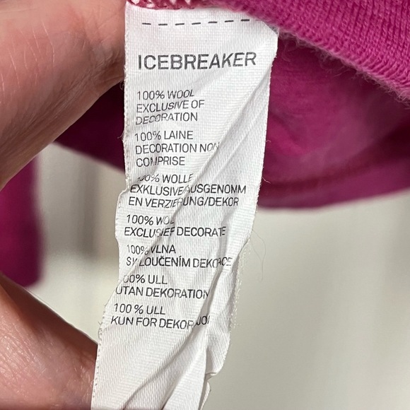 ICEBREAKER Top Womens Pink Merino Wool Long Sleeve Breathable Athletic - Picture 5 of 5